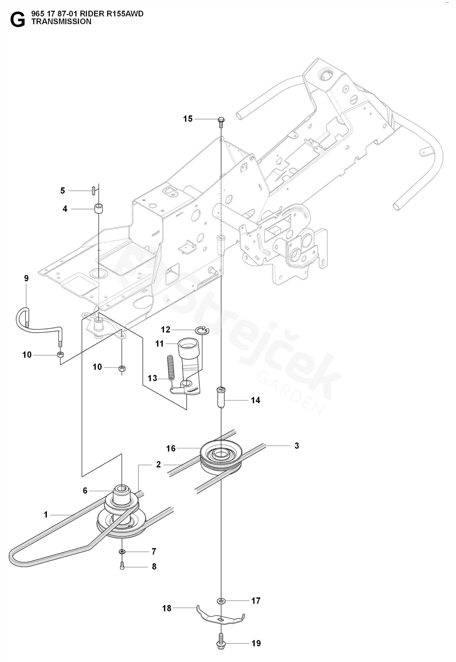 husqvarna rider 155 parts diagram