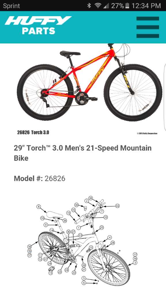 huffy bike parts diagram