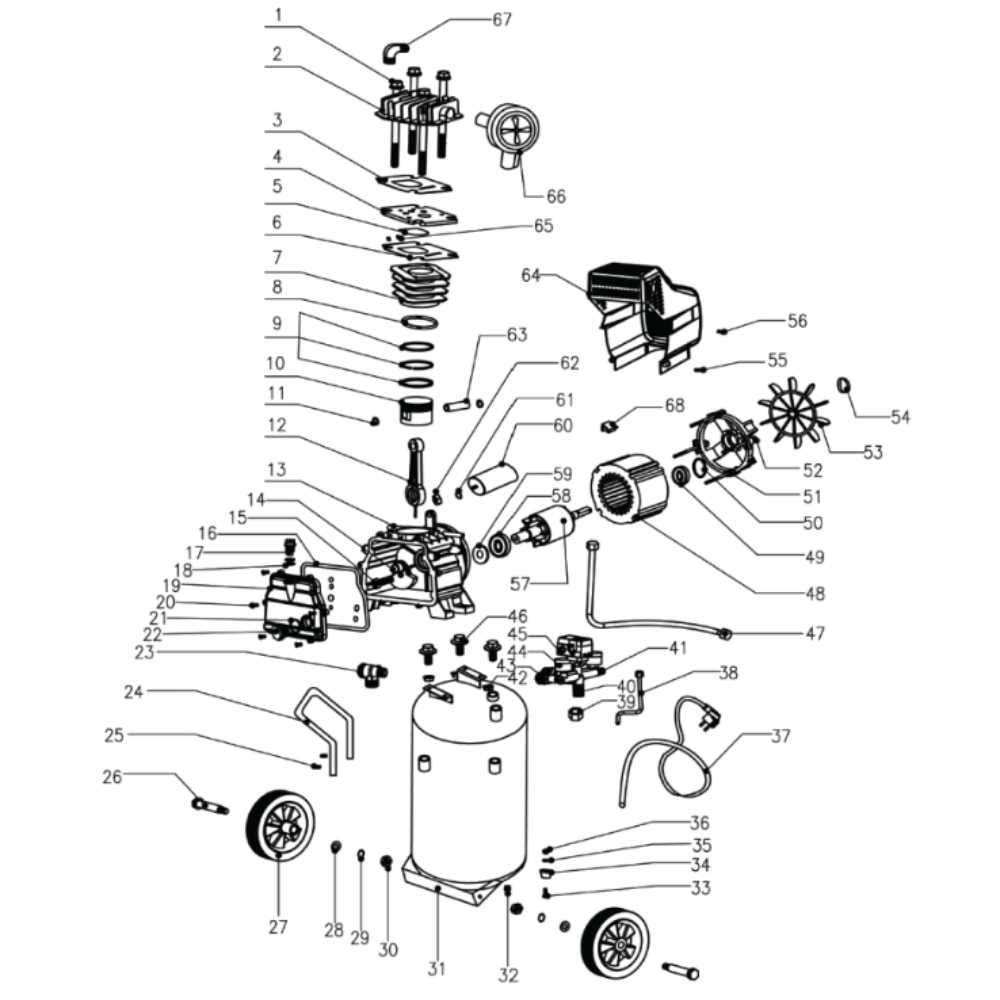 husky compressor parts diagram