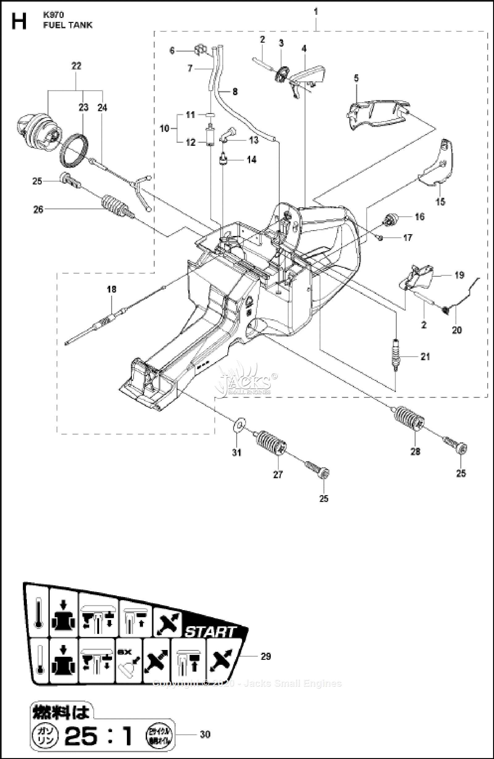 husqvarna k970 parts diagram