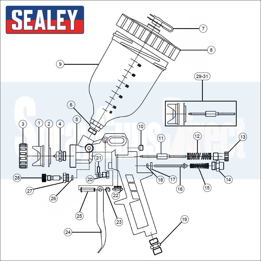 spray gun diagram parts