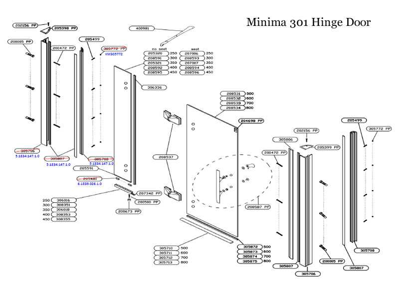 shower door parts diagram