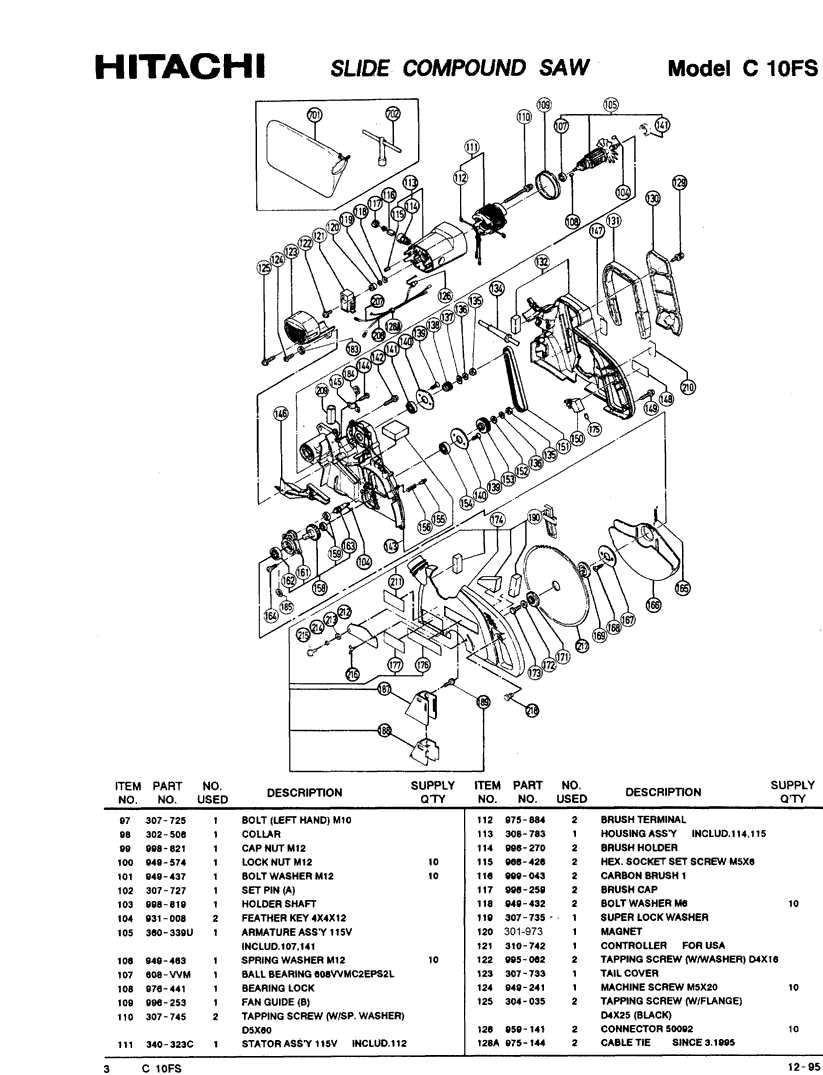 hitachi c10fsh parts diagram