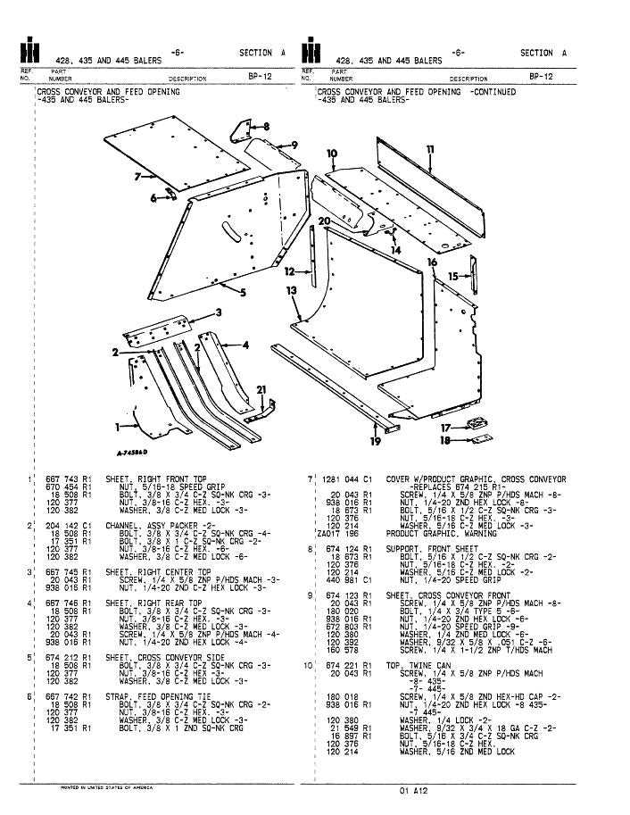 john deere 435 baler parts diagram