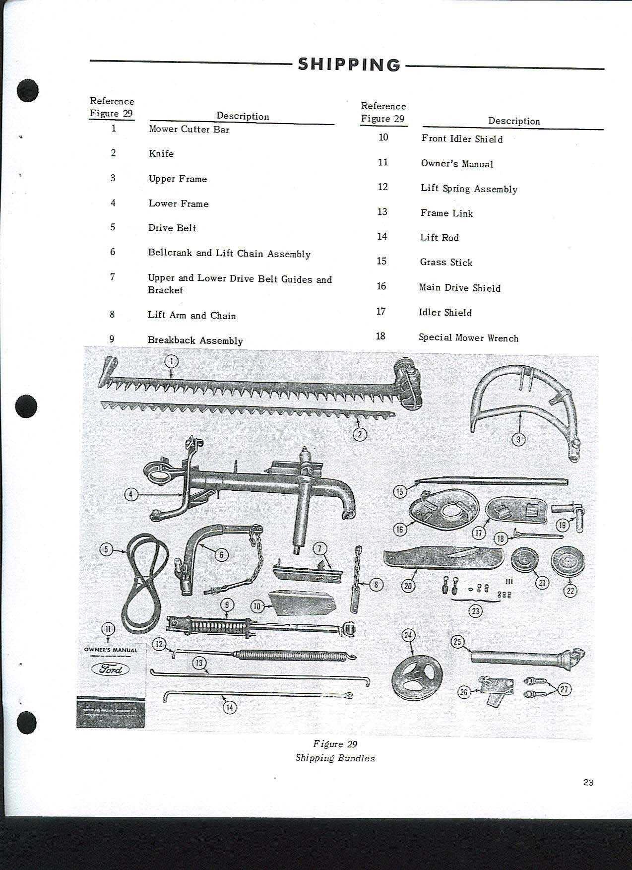 ford 515 sickle mower parts diagram