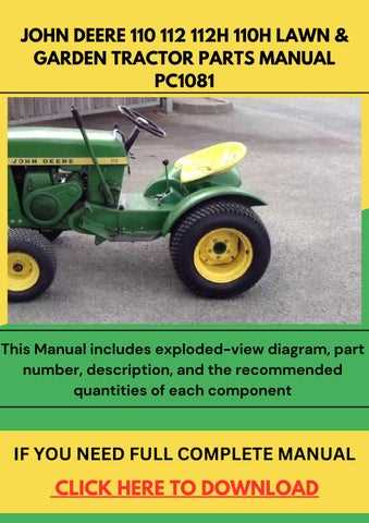 john deere 112 parts diagram