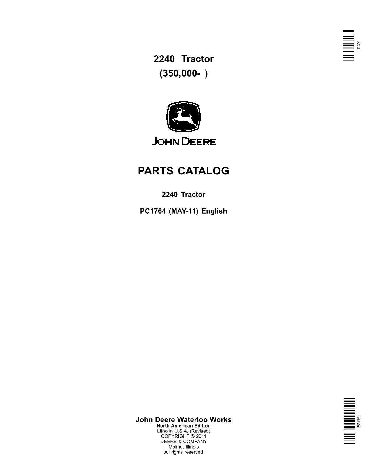 john deere 2240 parts diagram