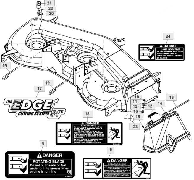 john deere 345 54 mower deck parts diagram