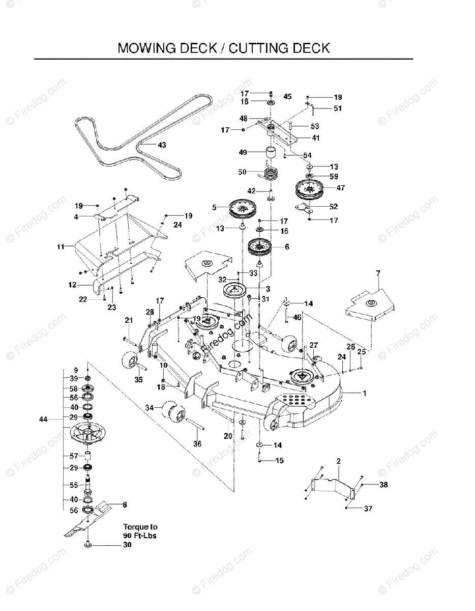 john deere 60 mower deck parts diagram