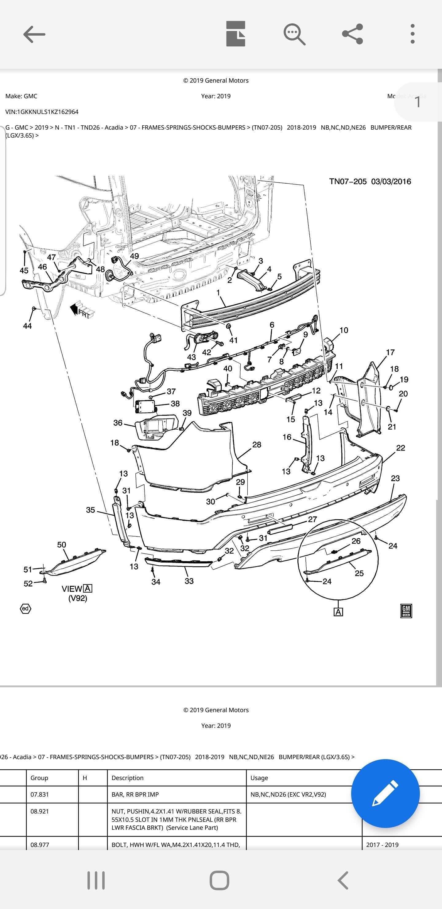 gmc acadia parts diagram