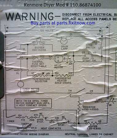 kenmore dryer 110 parts diagram