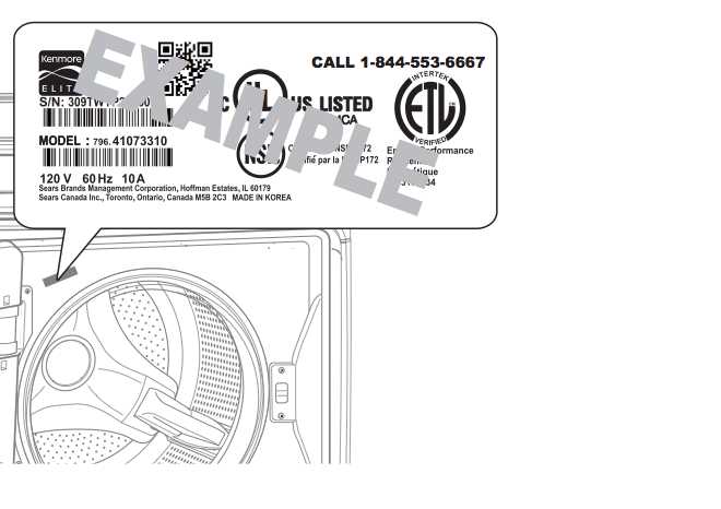 kenmore dryer model 110 parts diagram