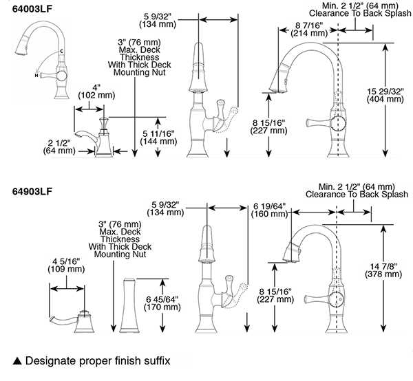 kitchen faucet parts diagram