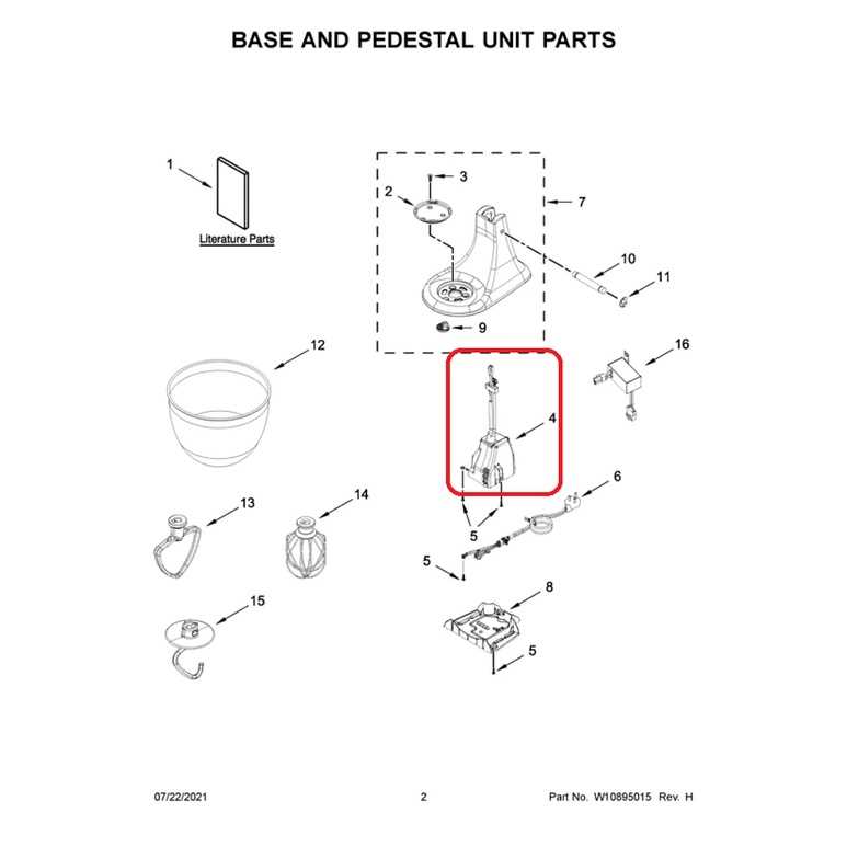 kitchenaid stand mixer parts diagram