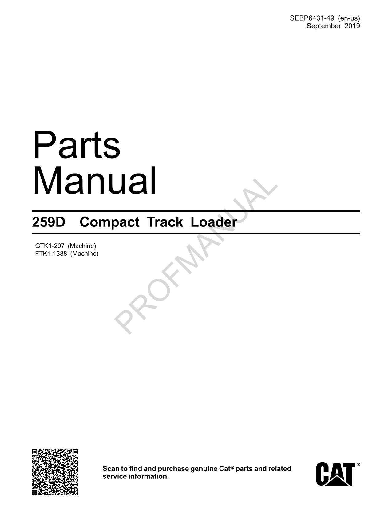 cat 259d skid steer parts diagram