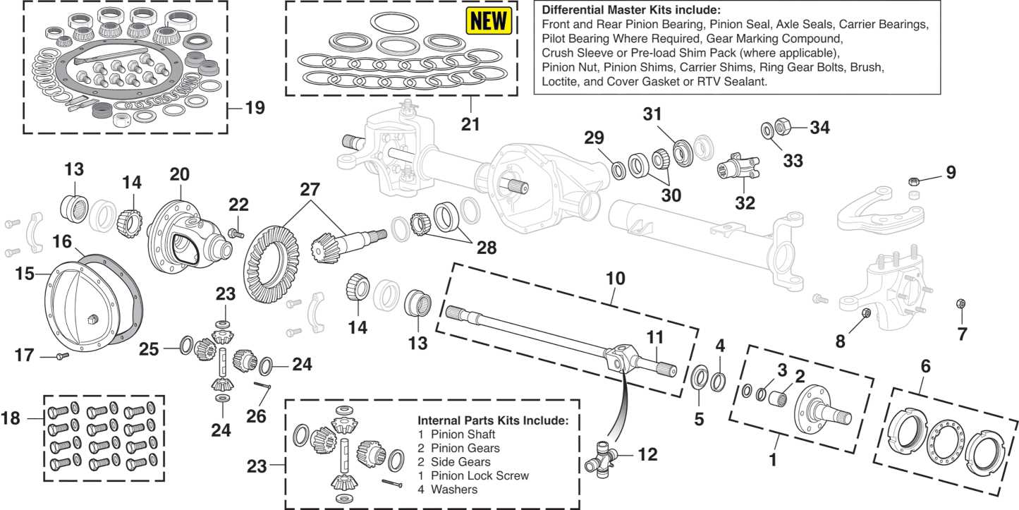 chevy front differential parts diagram