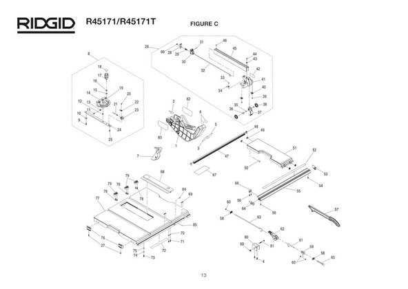 kobalt table saw parts diagram