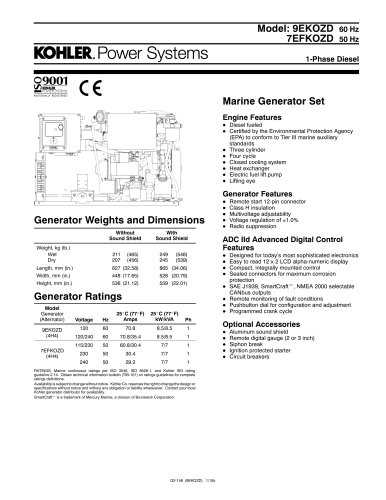 kohler marine generator parts diagram