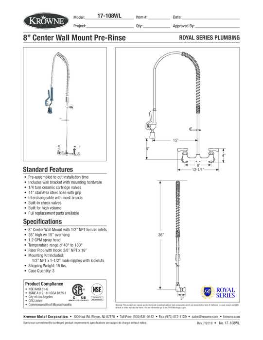 krowne faucet parts diagram