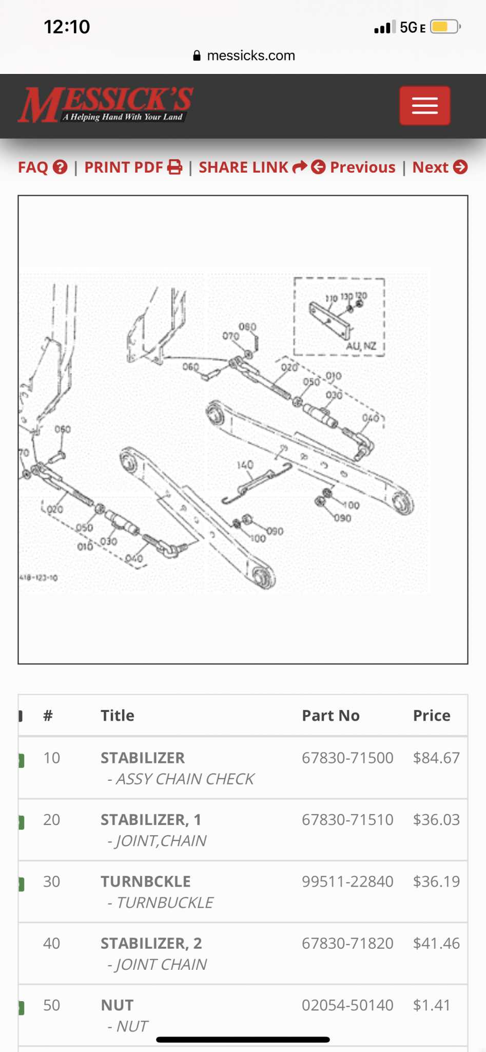 kubota b2150 parts diagram