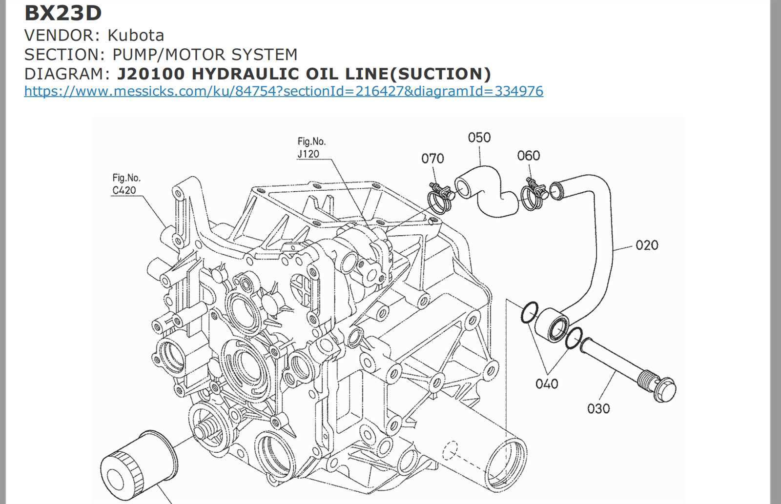 kubota bx23s parts diagram