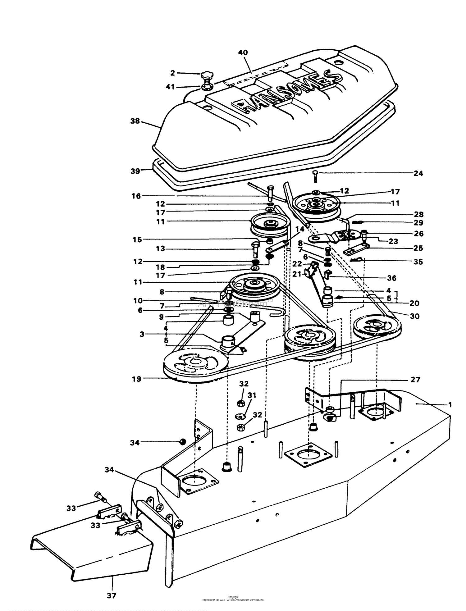 lesco 48 mower parts diagram