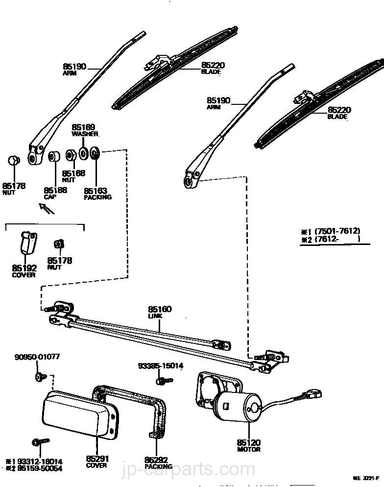 wiper linkage windshield wiper parts diagram