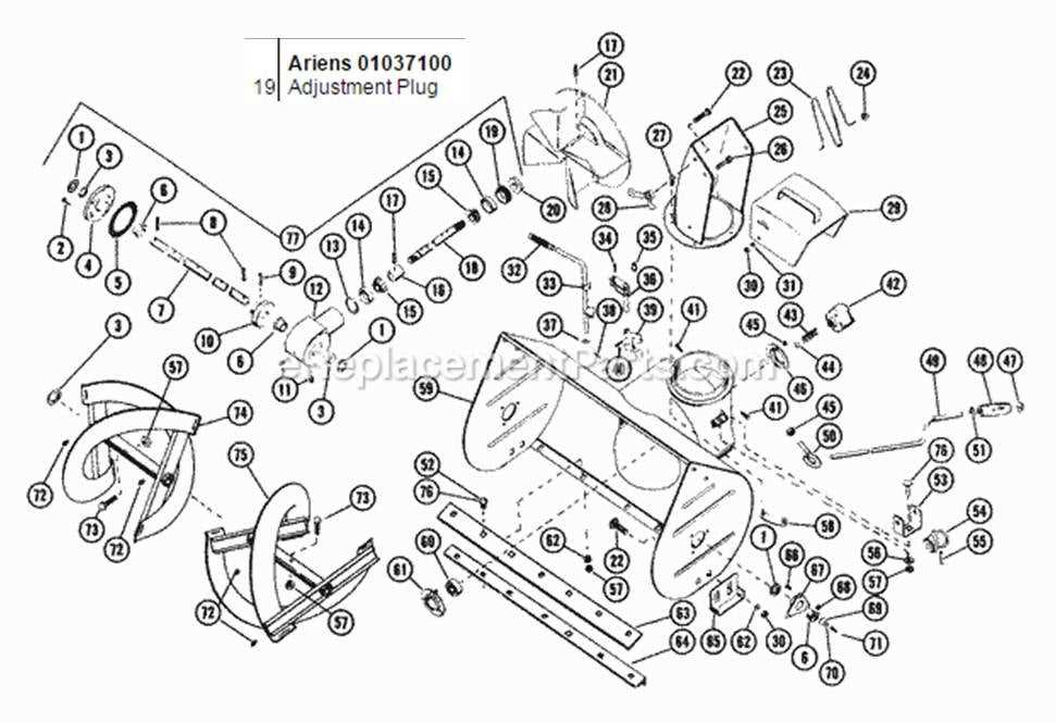 ariens 624e parts diagram