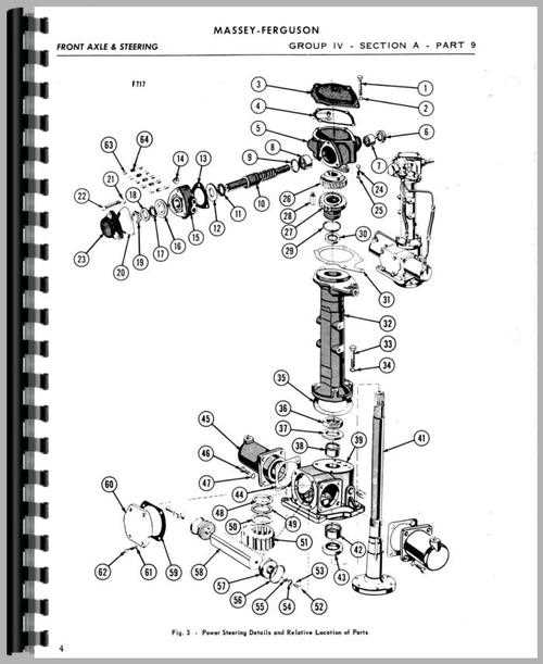 massey ferguson steering parts diagram