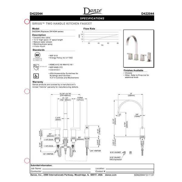 two handle kitchen faucet parts diagram