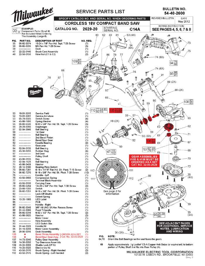 milwaukee band saw 6232 20 parts diagram