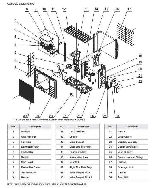 mini split air conditioner parts diagram