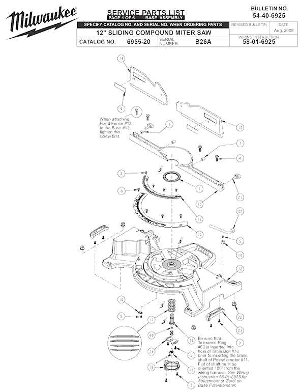 miter saw parts diagram