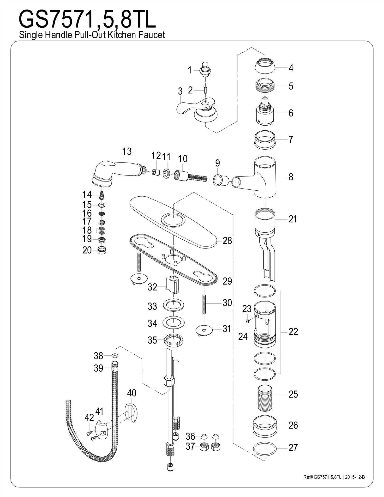 moen pull out kitchen faucet parts diagram