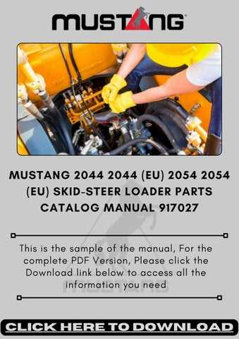 mustang skid steer parts diagram