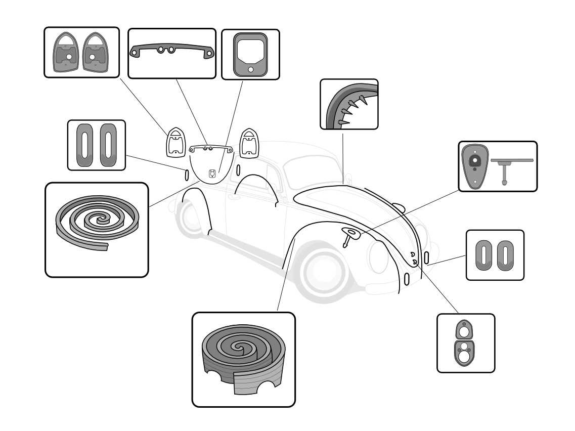 vw beetle body parts diagram