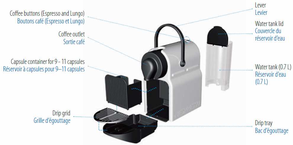 nespresso machine parts diagram