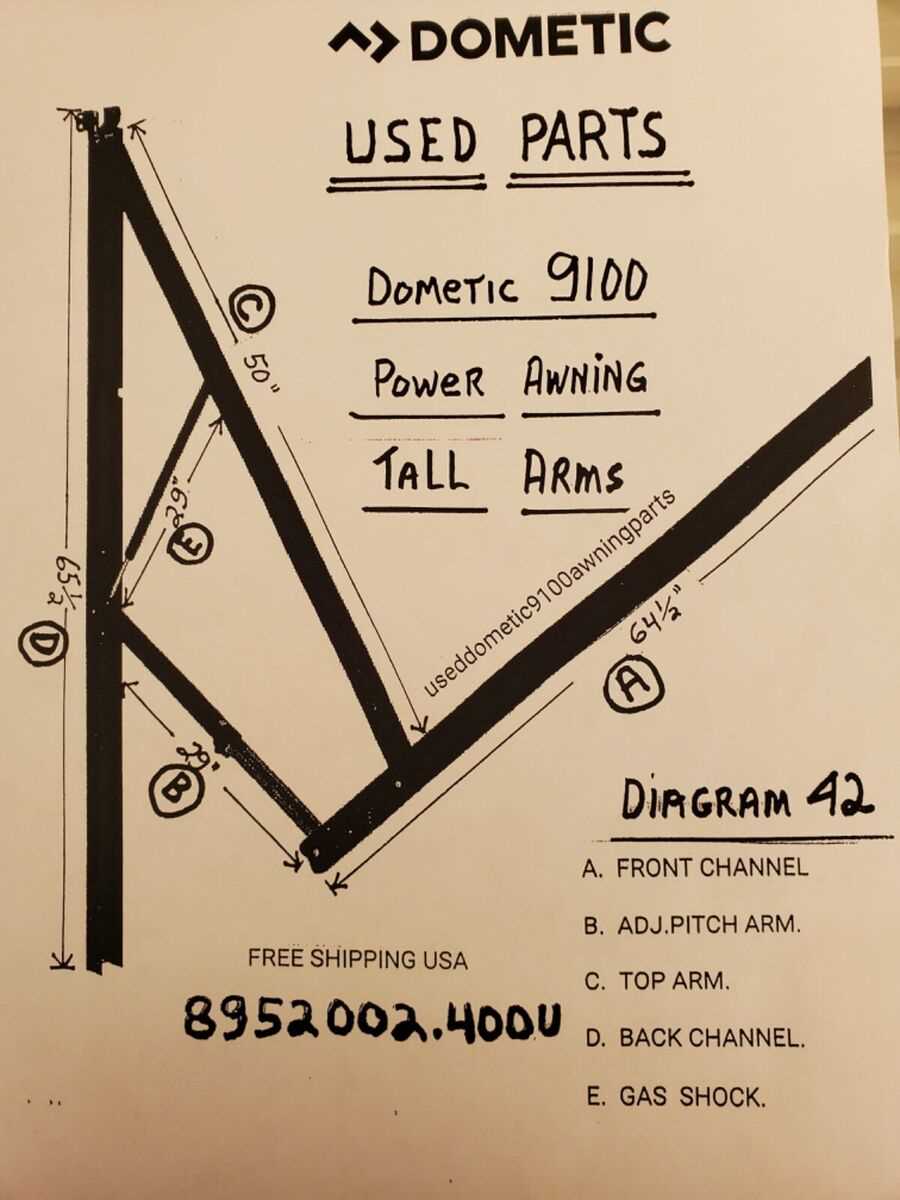 replacement dometic rv awning parts diagram