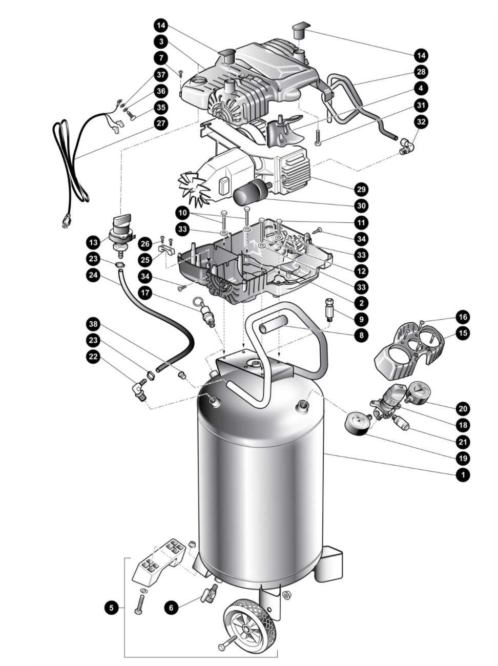 kobalt air compressor parts diagram