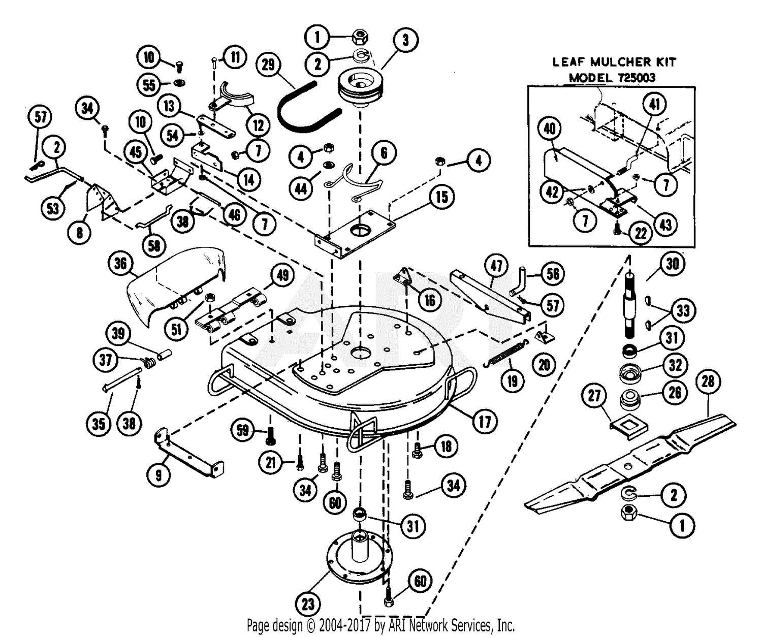 john deere 111 mower deck parts diagram