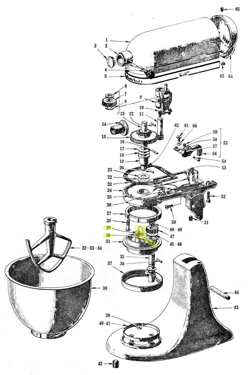 kitchenaid stand mixer parts diagram