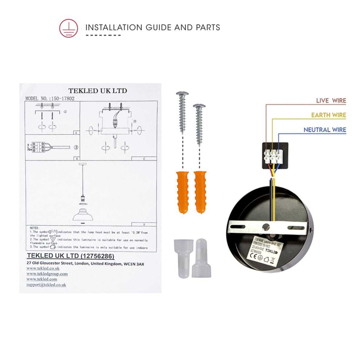 pendant lamp parts diagram