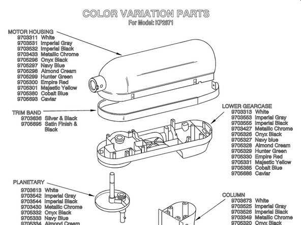 kitchen aid parts diagram