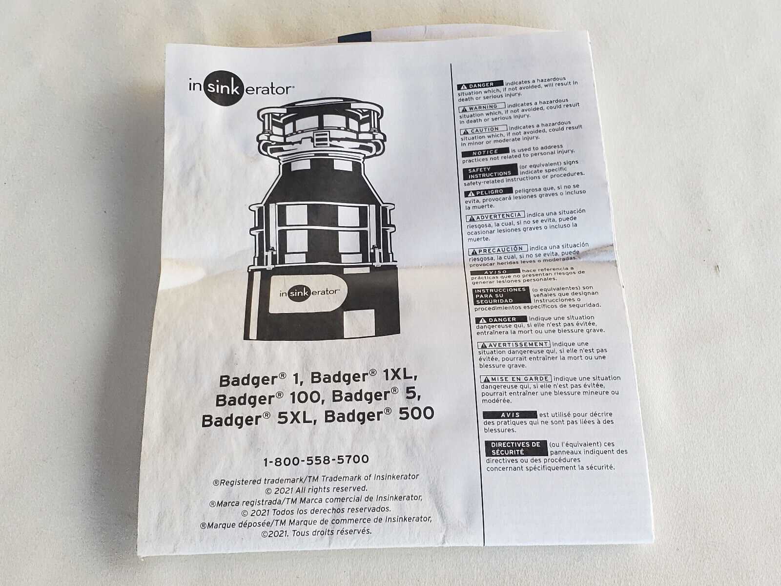 insinkerator badger 5 parts diagram