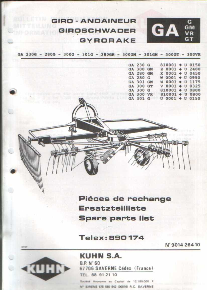 kuhn rake parts diagram