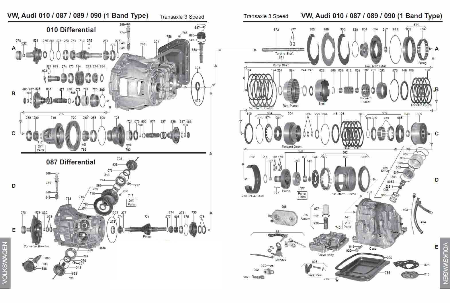 vw transmission parts diagram