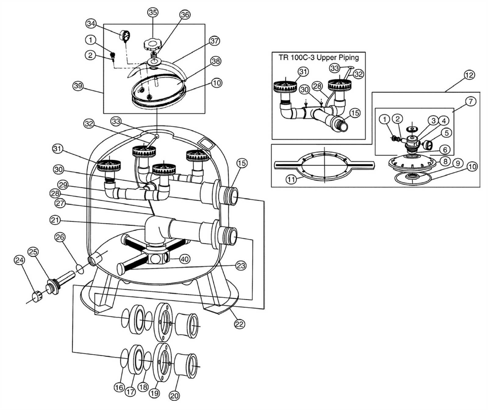 waterway sand filter parts diagram