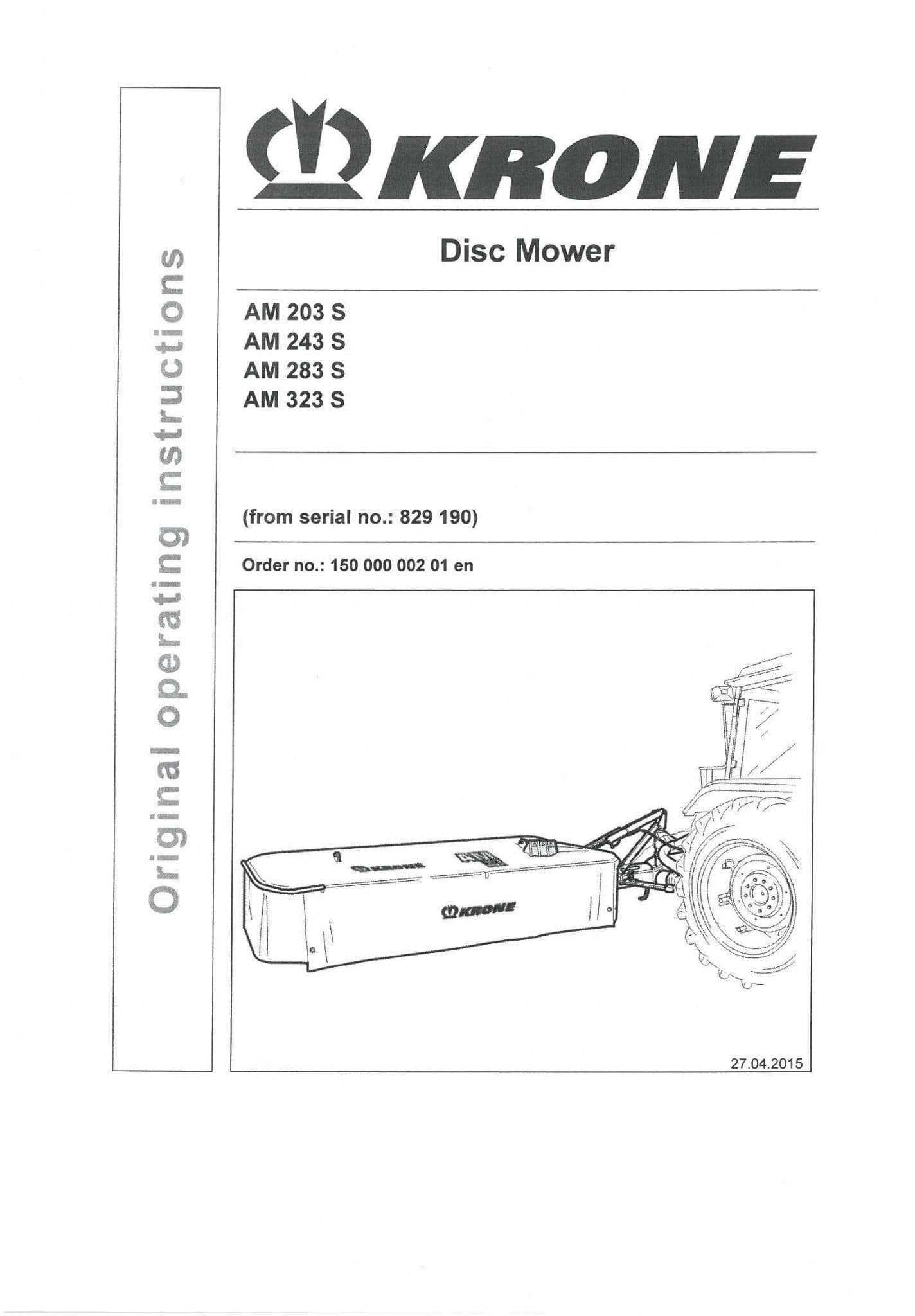 krone disc mower parts diagram