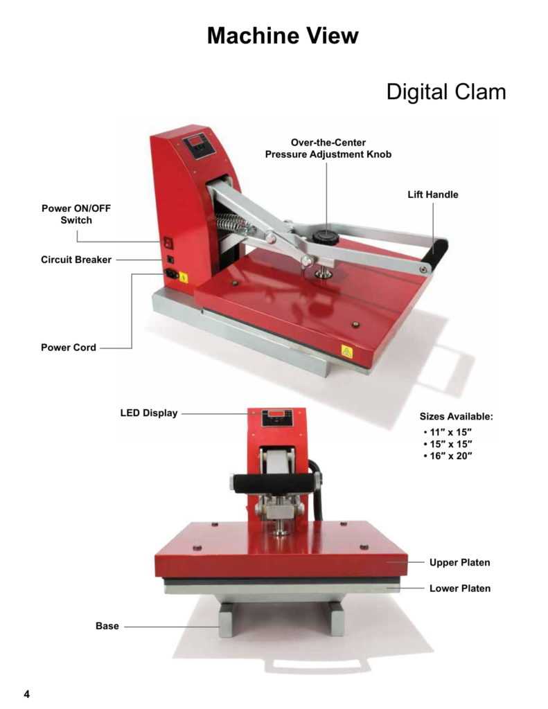 heat press parts diagram