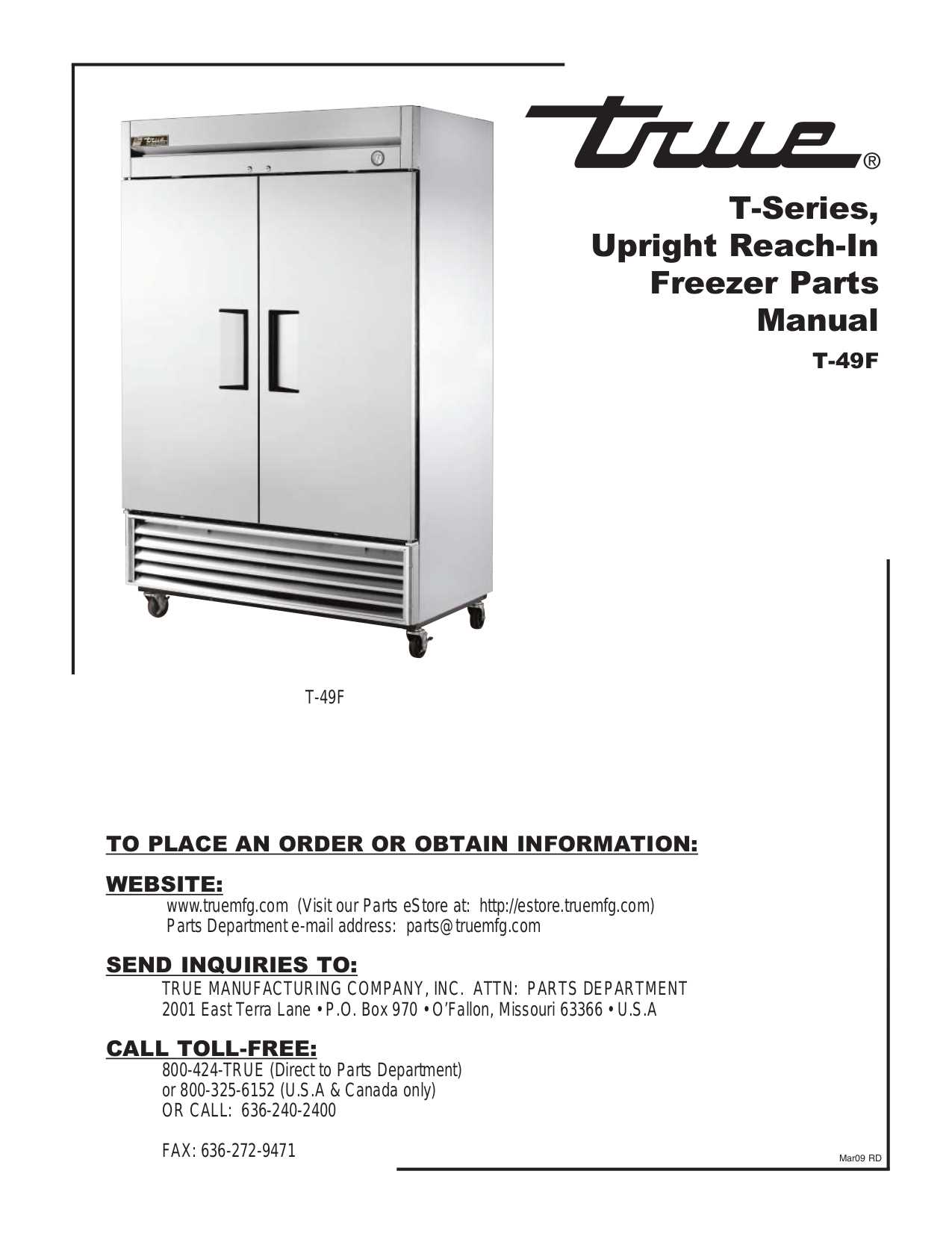 true refrigeration parts diagram